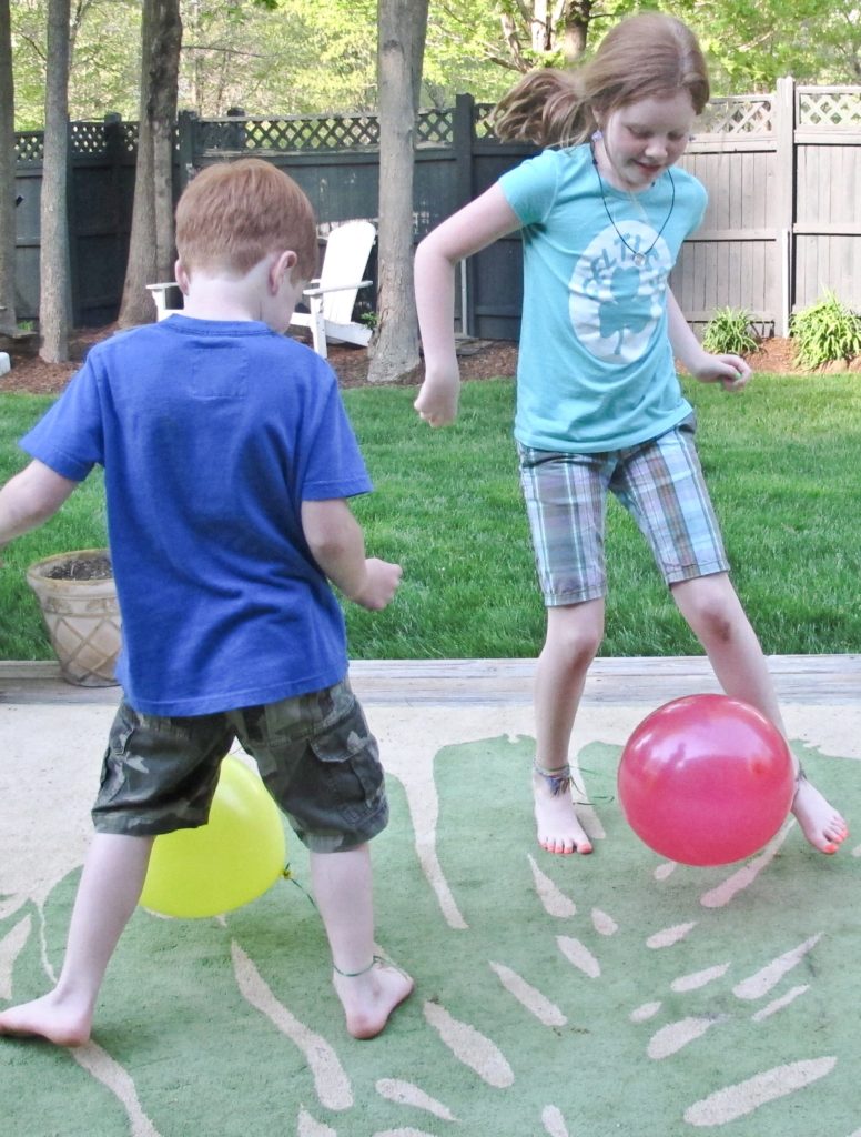 The balloon pop is a great game for children of all ages. Have each party guest blow up a balloon and, using ribbon or string, tie it loosely to their ankle. When you say “Go!” guests have to try and pop each other’s balloon’s without getting their own balloon popped. The last person with a balloon left un-popped is the winner!