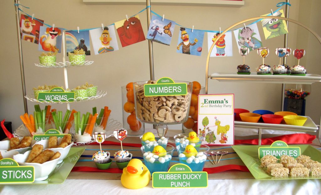 Sesame Street Birthday Party food ideas for throwing a party at home.