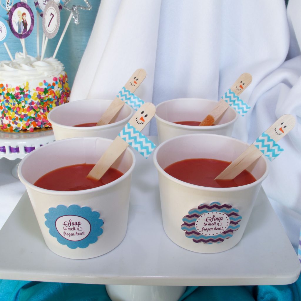 Frozen Birthday Party Food Ideas, grilled cheese sandwiches and tomato soup