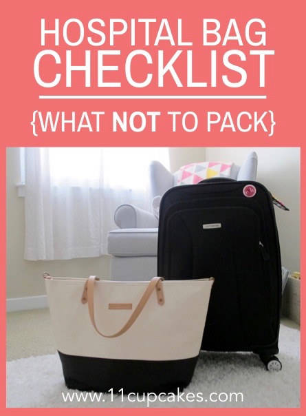 What Not to Pack in your Hospital Bag via 11cupcakes free checklist download