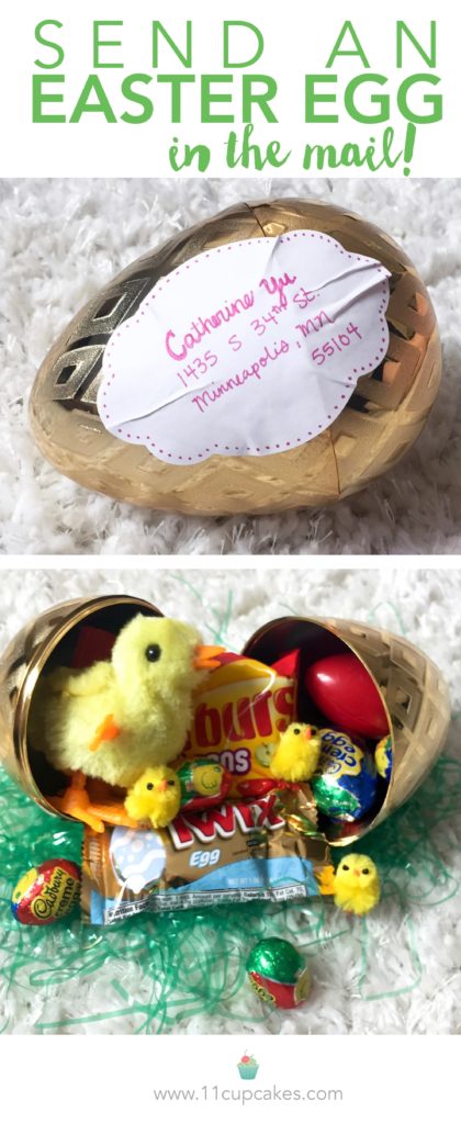 Did you know you can MAIL SOMEONE AN EASTER EGG? Grab a plastic easter egg and some candy and make someone's day! #11cupcakes #DIY #eastergames #DIYeaster #eastermail #eastercrafts #targetfun