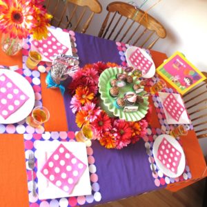 Pink, purple, and orange were the primary colors used to decorate for this Dora the Explorer Party, with green and blue used as accents.