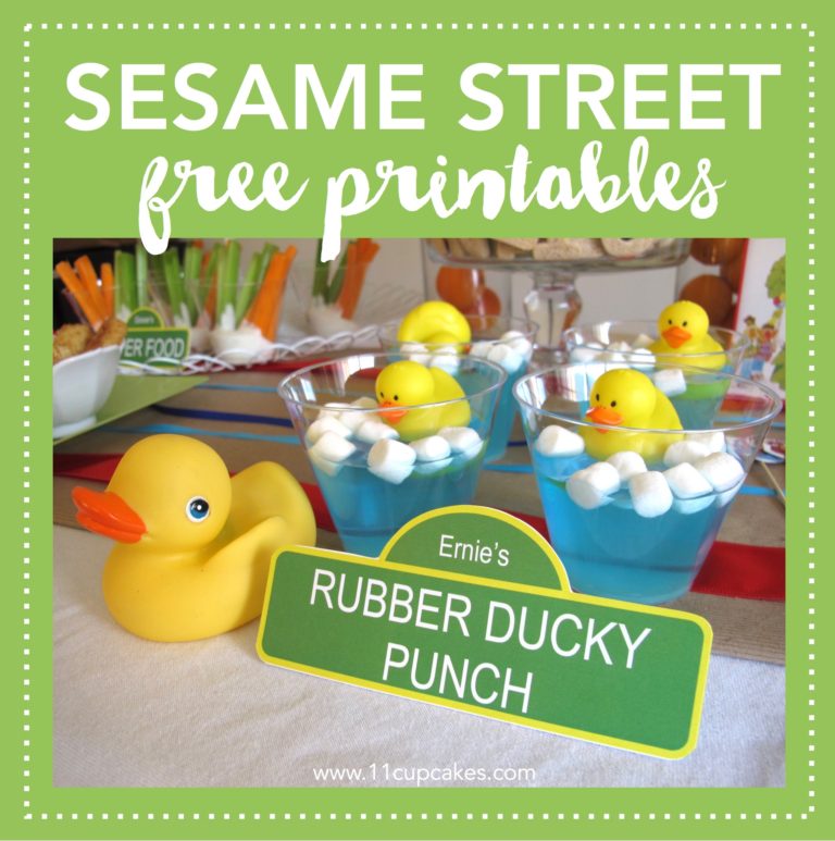 Free Sesame Street Birthday Party Labels via 11cupcakes 