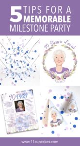 Milestone Birthday Party Ideas for Grandma's 90th Birthday with games, decorations, food and gifts.